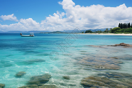 蓝天碧海背景图片