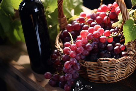 农田丰收的葡萄和美酒图片