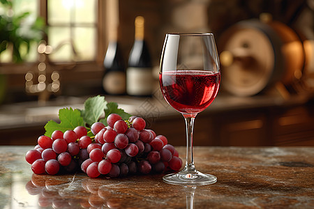 美酒与葡萄背景图片