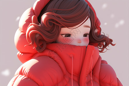 寒冷冬天的孩子背景图片