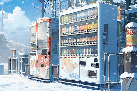 彩色的自动售货机图片