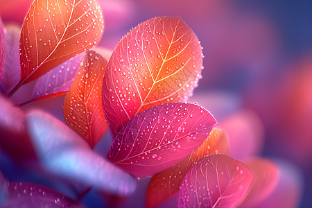 粉红色的叶子图片