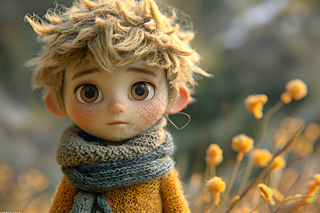 温暖童年的3D毛毡玩偶背景图片