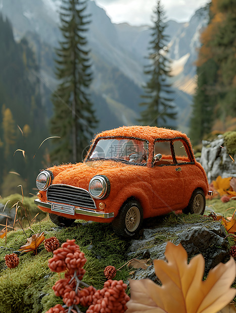 小而可爱的3D毛毡汽车图片
