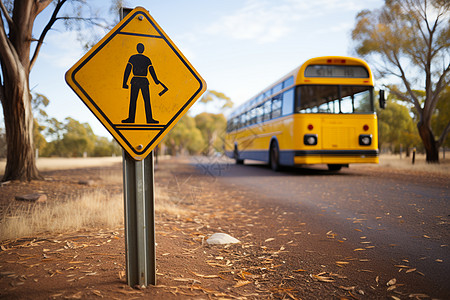 乡村学校的巴士停车站图片