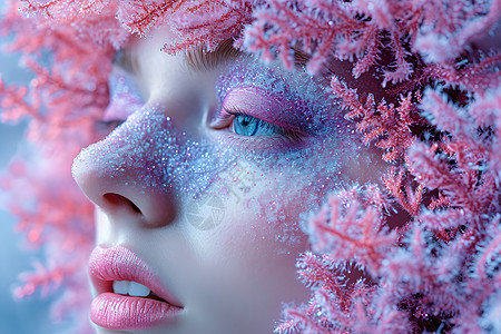粉色雪花中的幻觉图片