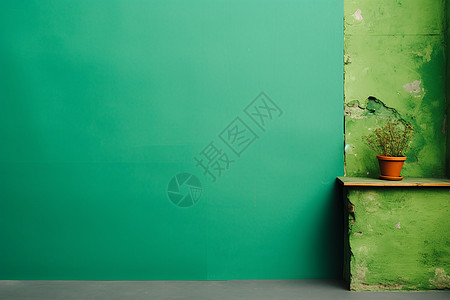 绿墙与植物背景图片