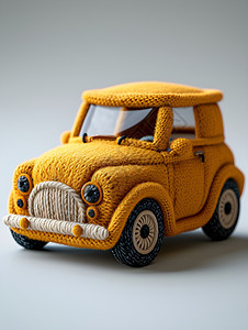 毛毡制成的可爱的三维汽车图片