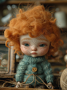 可爱的毛线娃娃背景图片