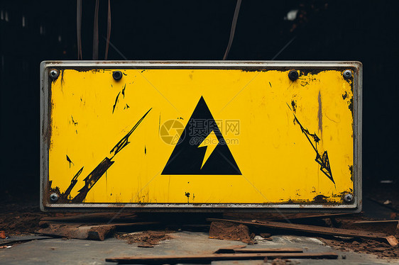 高电压警告标志图片