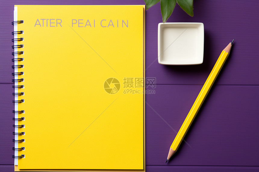一本黄色笔记本图片