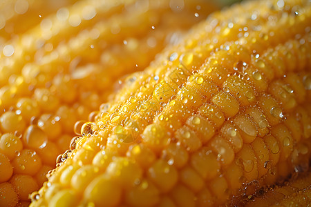 玉米粒上的水滴图片