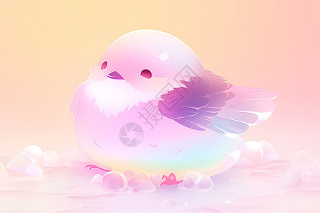 粉色泡泡小鸟背景图片