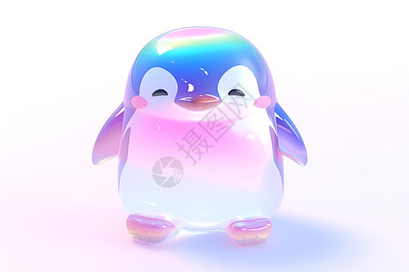 绚丽彩虹的小企鹅图片