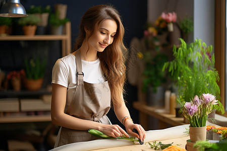 穿着围裙的女孩图片