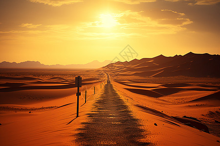 沙漠之路背景图片