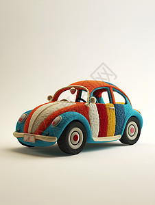 玩具汽车彩色纤维车插画