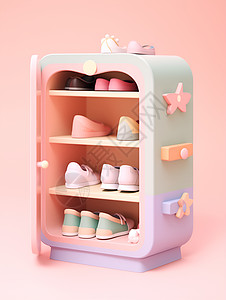 可爱的鞋柜家具鞋柜高清图片