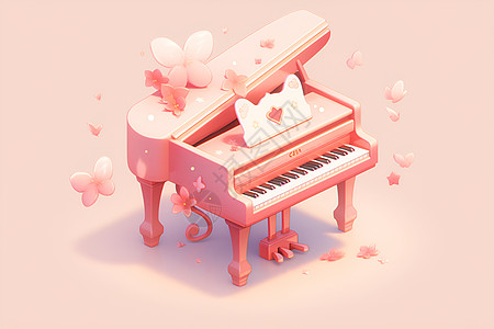 可爱立体钢琴图片