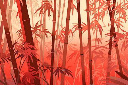 茂密的竹林绘画背景图片