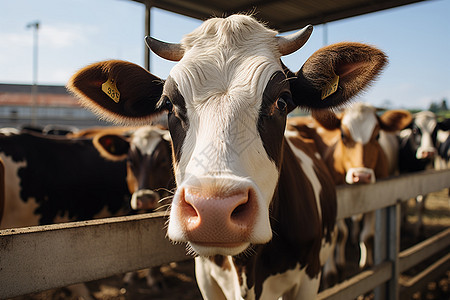 田园风光中的奶牛背景图片