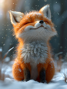 狐狸与冰雪共鸣图片