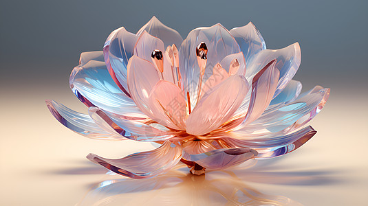 水晶透明的鸢尾花图片
