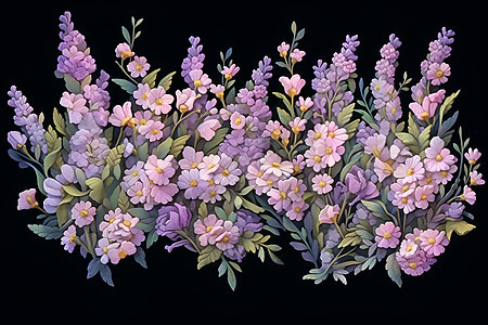 紫色薰衣草刺绣背景图片