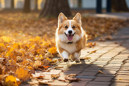 奔跑的柯基犬图片