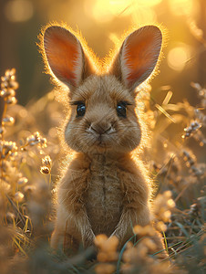 草丛中的小兔子背景图片