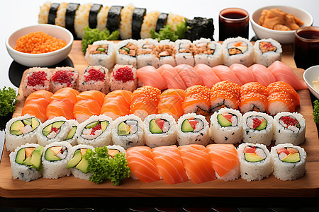 鲜美的日式寿司背景图片