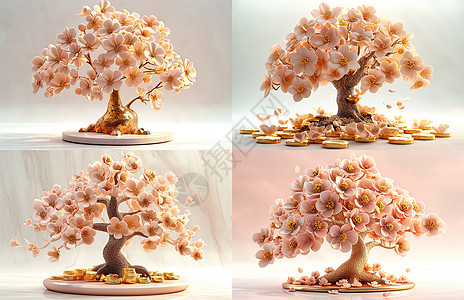 设计的立体花树图片