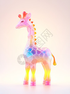 彩色的透明长颈鹿图片