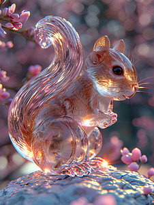 雕刻的玻璃松鼠图片