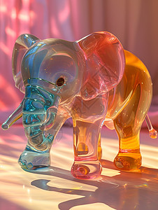 透明的水晶大象图片