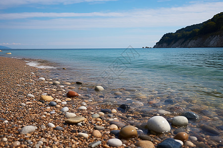 户外海滩上的鹅卵石背景图片