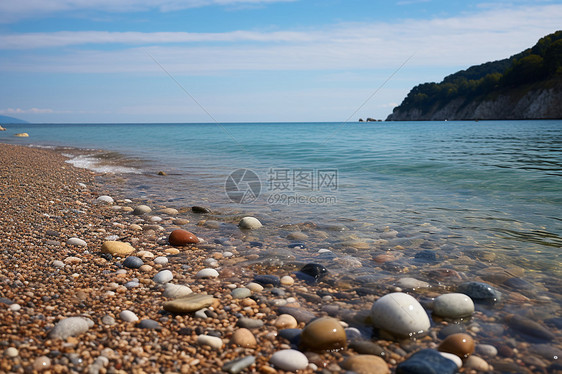 户外海滩上的鹅卵石图片