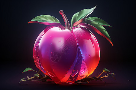桌面上的水果桌面上美观的桃子插画