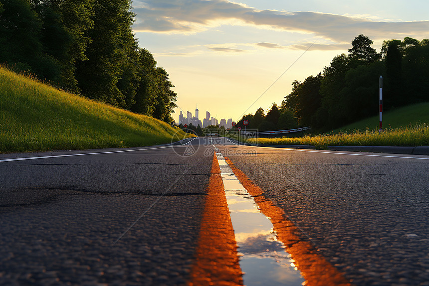 户外空旷的道路图片