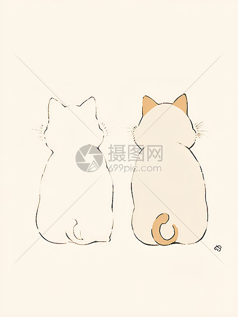 猫咪可爱插画图片