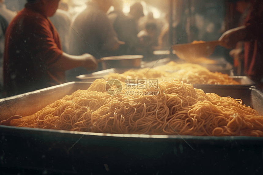 市场里的面食图片