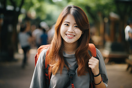 人物睡觉女孩背着背包背景