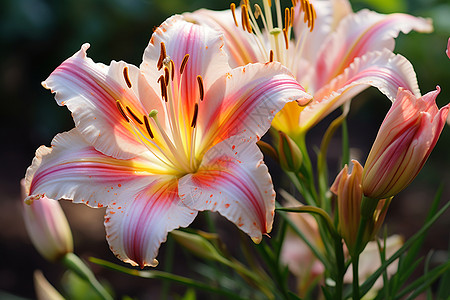 花园中美丽的郁金香花朵图片