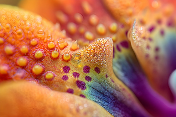 水滴在花瓣上图片