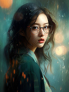 雨中的少女图片