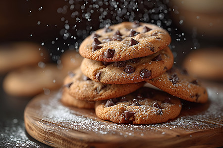 糖霜的巧克力饼干图片