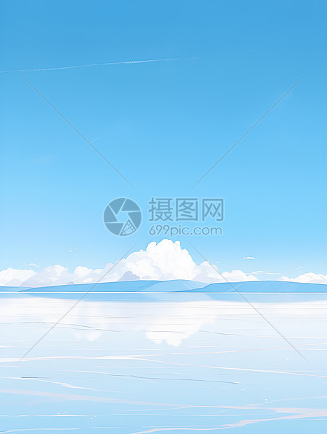 天空下的山脉河流图片