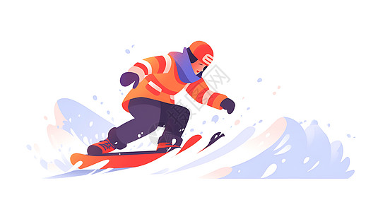 冬季滑雪的男性图片
