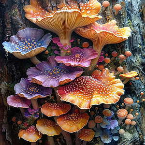 生长的真菌蘑菇图片