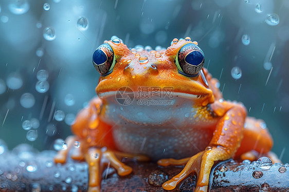 雨水中的昆虫青蛙图片